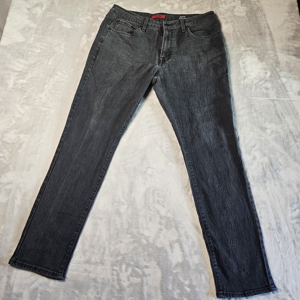 M.B.X Men's Slim‎ Fit Black Jeans Size W34 L32 Cotton Blend Streetwear Casual